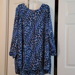 Blue animal print tunic Size 28